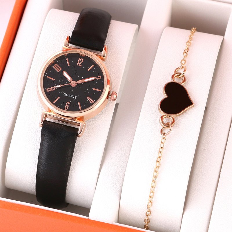 Lady Temperament Heart Bracelet Quartz Watch Suit $12.00 Dana Fashion Color: Small Digital Bracelet Suit Women's Accessories Product information: Color: Number black bracelet suit, number White bracelet suit, point number bracelet suit, small number mixed