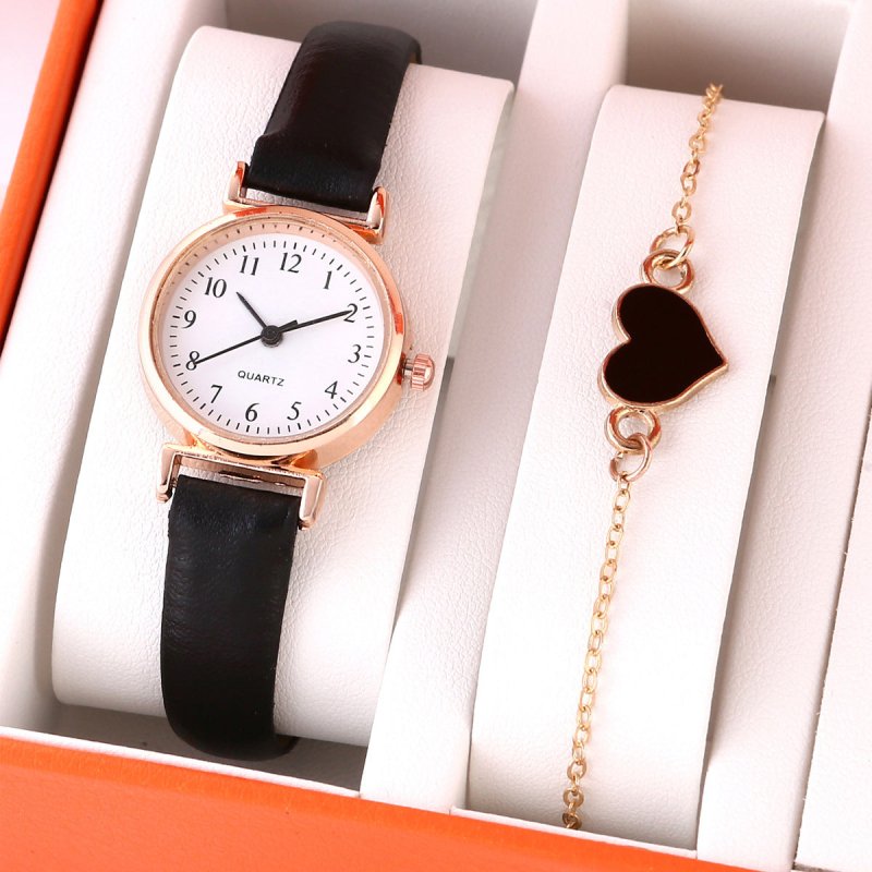 Lady Temperament Heart Bracelet Quartz Watch Suit $12.00 Dana Fashion Color: Digital White Bracelet Suit Women's Accessories Product information: Color: Number black bracelet suit, number White bracelet suit, point number bracelet suit, small number mixed