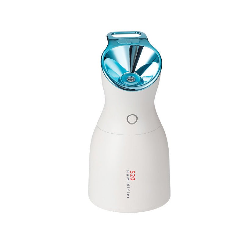 Large-capacity 520 Beauty Humidifier Three-in-one Convenient Desktop $52.50 Dana Fashion Color: Blue Electrical outlet: USB Beauty Tools Product Details: Applicable area: less than 10 square meters Water tank capacity: 1 liter or less Function: Ultrasonic