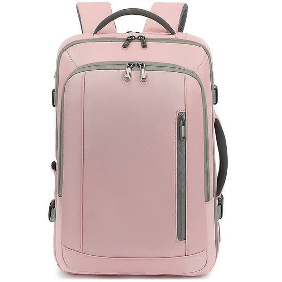 Large Capacity Backpack Expansion Luggage Bag Multifunctional $140.16 Dana Fashion Color: Pink Women's Bags Product information: Lining texture: Nylon Pattern: solid color Applicable scenario: leisure travel Color: black, pink, oil wax cloth brown, dark g
