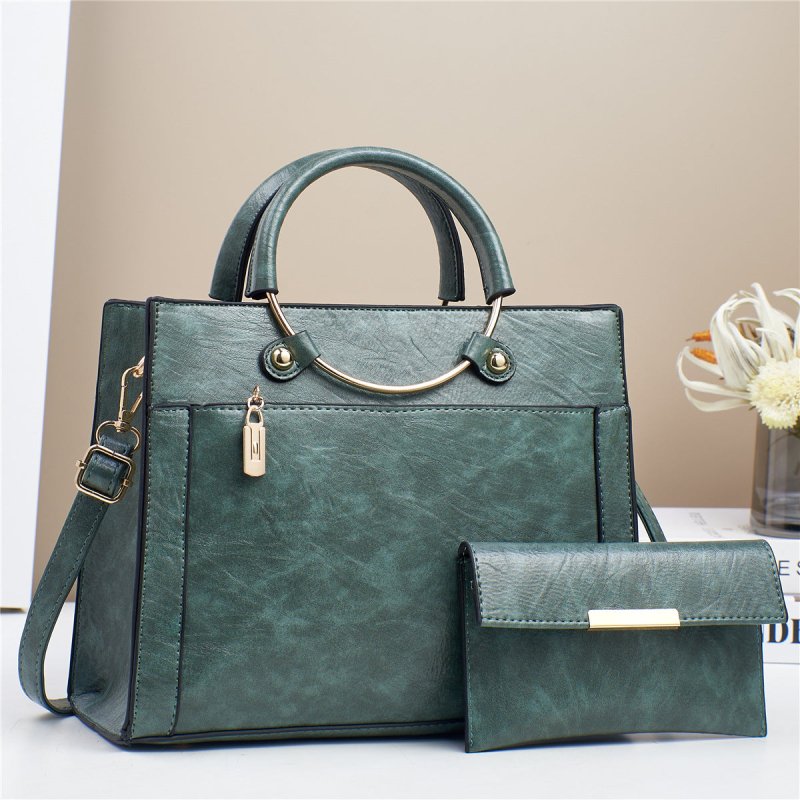 Large Capacity Bag Women's Special-interest Design Handbag Two-piece Set $40.00 Dana Fashion Color: Green Size: 28x11x22cm Women's Bags Product information: Lining texture: Polyester Applicable scenarios: Daily matching Color: yellow, black, green, red, b