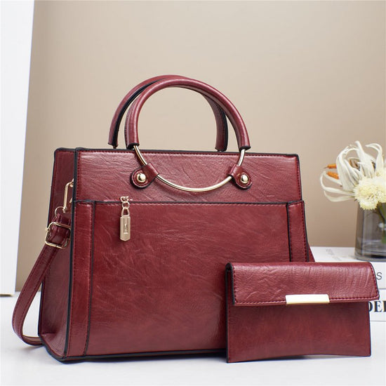 Large Capacity Bag Women's Special-interest Design Handbag Two-piece Set $40.00 Dana Fashion Color: Red Size: 28x11x22cm Women's Bags Product information: Lining texture: Polyester Applicable scenarios: Daily matching Color: yellow, black, green, red, blu