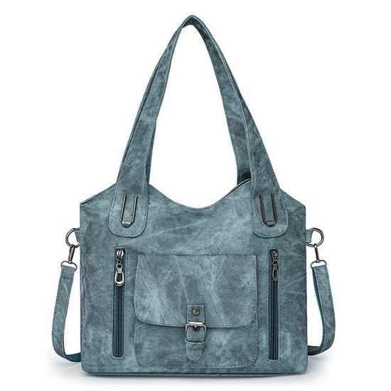 Large Capacity Casual Ladies Bag Crossbody Portable $59.41 Dana Fashion Color: Peacock Blue quantity: 1PCS Women's Bags Product information: Lining texture: Polyester Fiber Applicable scenarios: Daily matching Hardness: soft Material: PU Suitcase shape: H