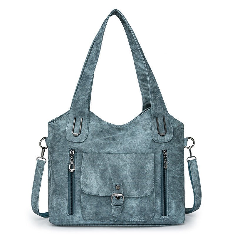 Large Capacity Casual Ladies Bag Crossbody Portable $59.41 Dana Fashion Color: Peacock Blue quantity: 1PCS Women's Bags Product information: Lining texture: Polyester Fiber Applicable scenarios: Daily matching Hardness: soft Material: PU Suitcase shape: H