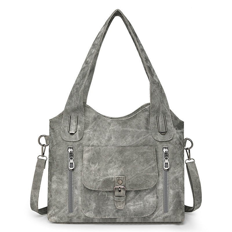 Large Capacity Casual Ladies Bag Crossbody Portable $59.41 Dana Fashion Color: Gray quantity: 1PCS Women's Bags Product information: Lining texture: Polyester Fiber Applicable scenarios: Daily matching Hardness: soft Material: PU Suitcase shape: Horizonta