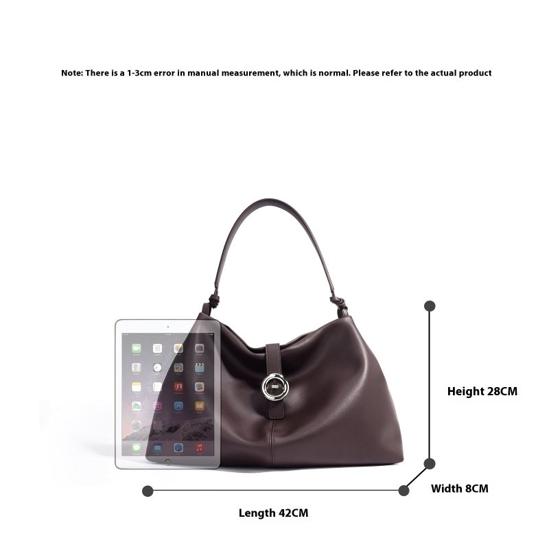 Large Capacity Commuter Tote All-match Shoulder Messenger Bag $153.00 Dana Fashion Color: Caramel Mocha Women's Bags Product information: Lining texture: polyester cotton Applicable scenarios: Daily matching Color: cherry color, caramel mocha, moss green
