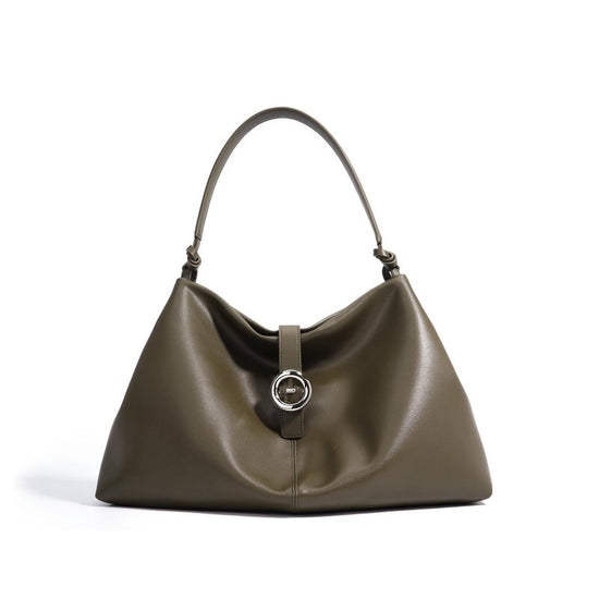 Large Capacity Commuter Tote All-match Shoulder Messenger Bag $153.00 Dana Fashion Color: Moss Green Women's Bags Product information: Lining texture: polyester cotton Applicable scenarios: Daily matching Color: cherry color, caramel mocha, moss green Out