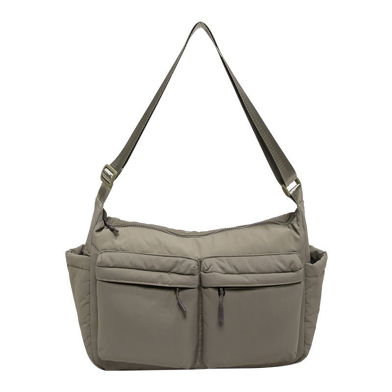 Large Capacity Cotton Jacket Casual Satchel $31.99 Dana Fashion Color: Khaki Size: 36X27X10CM Women's Bags Product information: Lining texture: Polyester Applicable scenarios: Daily matching Color: khaki, black, white, gray, blue, Army Green Outer bag typ