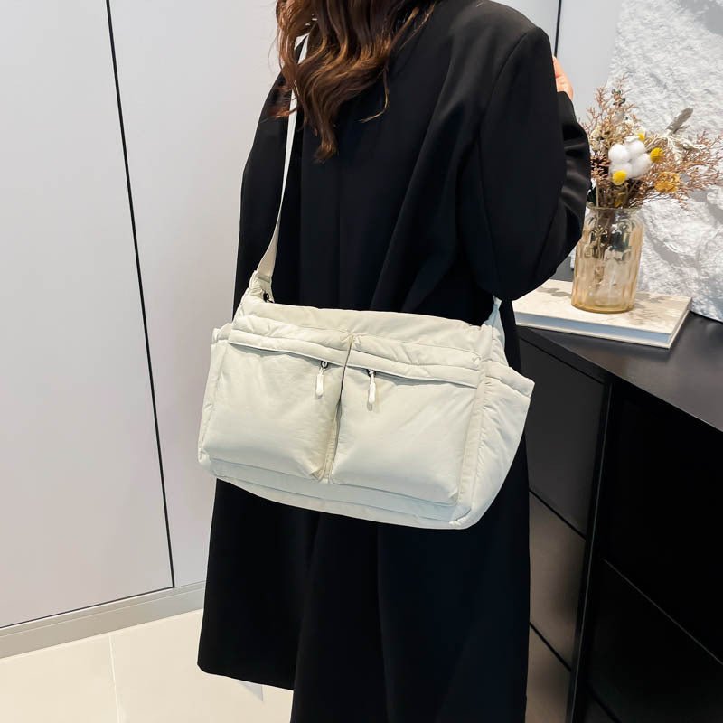 Large Capacity Cotton Jacket Casual Satchel $31.99 Dana Fashion Color: Army Green Size: 36X27X10CM Women's Bags Product information: Lining texture: Polyester Applicable scenarios: Daily matching Color: khaki, black, white, gray, blue, Army Green Outer ba