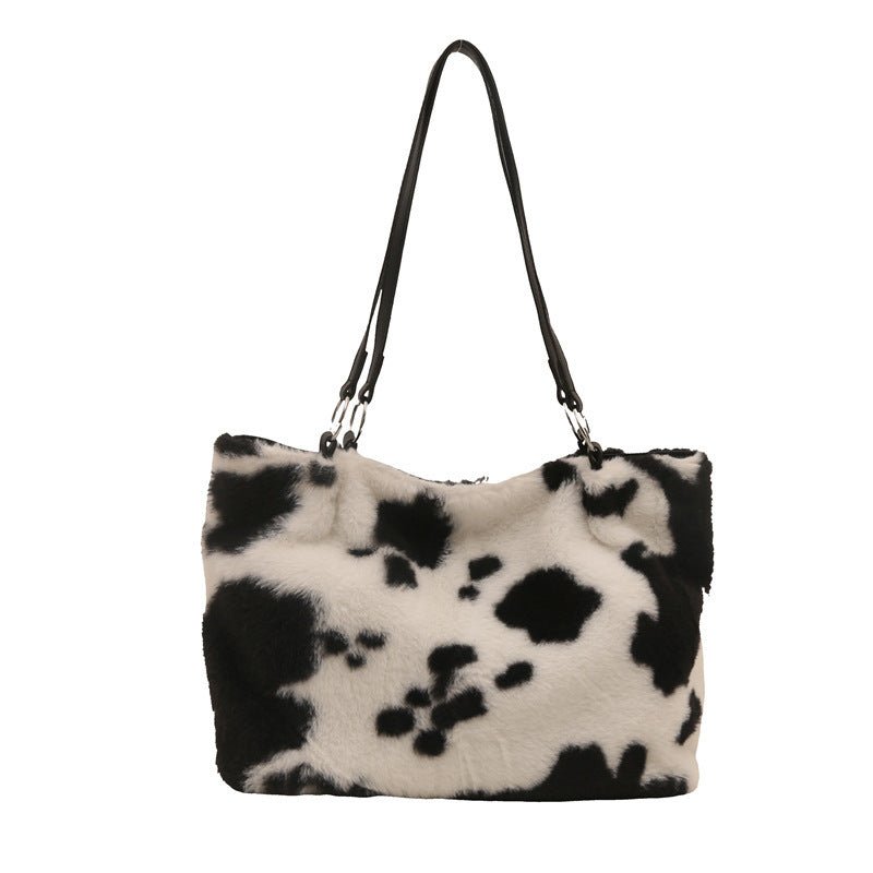 Large Capacity Fur Shoulder Tote Bag $25.00 Dana Fashion Color: Black Women's Bags Product information: Lining texture: polyester Color: black, brown, pink Hardness: medium and soft Material: Plush Suitcase shape: Horizontal Square Number of shoulder stra