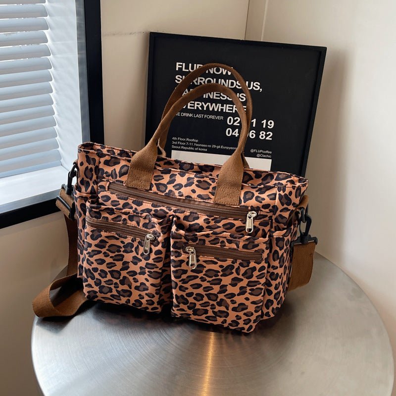 Large Capacity Leopard Print All-match Shoulder Messenger Bag $57.95 Dana Fashion Color: Brown Women's Bags Product information: Lining texture: Polyester Applicable scenario: Daily configuration Color: brown, black, Milky White, pink Hardness: soft Mater