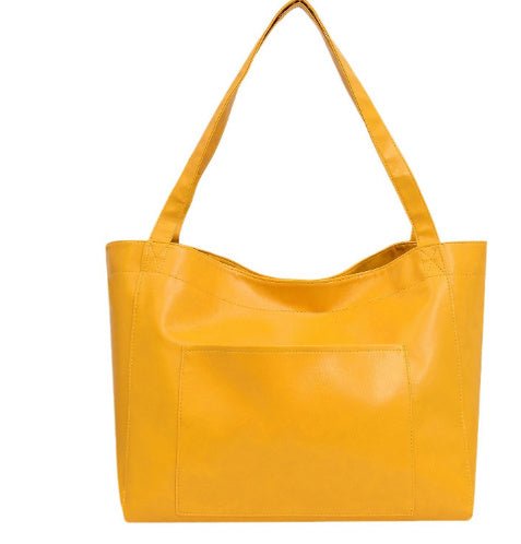 Large Capacity Oil Wax Tote Bags for Women Shoulder Bag $49.00 Dana Fashion Color: Yellow Women's Bags Product Information: Color: black, golden brown, reddish brown Style: European and American retro Material: PU Trendy Bags Style: Tote Bag Bag size: lar
