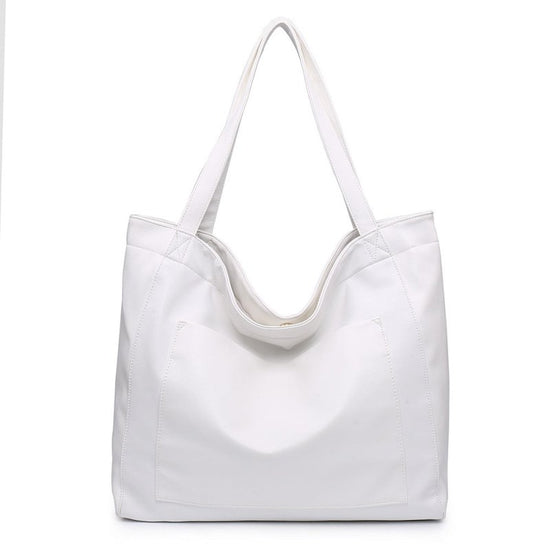 Large Capacity Oil Wax Tote Bags for Women Shoulder Bag $49.00 Dana Fashion Color: White Women's Bags Product Information: Color: black, golden brown, reddish brown Style: European and American retro Material: PU Trendy Bags Style: Tote Bag Bag size: larg