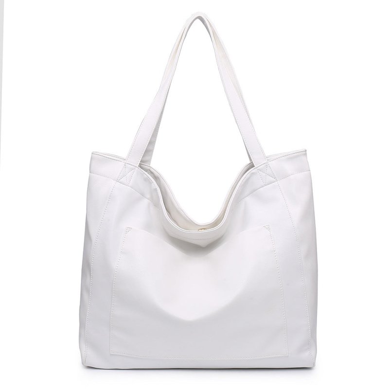 Large Capacity Oil Wax Tote Bags for Women Shoulder Bag $49.00 Dana Fashion Color: White Women's Bags Product Information: Color: black, golden brown, reddish brown Style: European and American retro Material: PU Trendy Bags Style: Tote Bag Bag size: larg