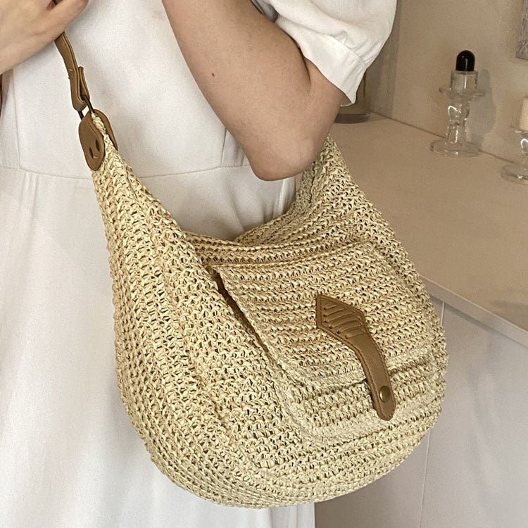 Large Capacity Straw Bag Women's All-match One-shoulder Crossbody $38.99 Dana Fashion Color: Beige Women's Bags Product information: Lining texture: Polyester Color: Milky White, khaki Material: Straw Bag internal structure: zipper change bag Popular elem