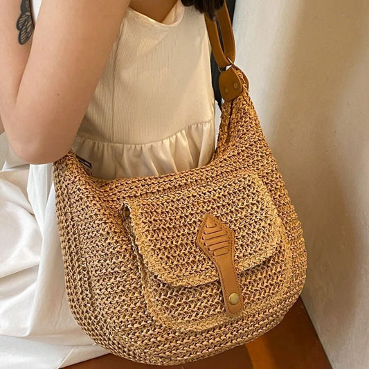 Large Capacity Straw Bag Women's All-match One-shoulder Crossbody $38.99 Dana Fashion Color: Beige Women's Bags Product information: Lining texture: Polyester Color: Milky White, khaki Material: Straw Bag internal structure: zipper change bag Popular elem