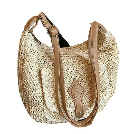 Large Capacity Straw Bag Women's All-match One-shoulder Crossbody $38.99 Dana Fashion Color: Beige Women's Bags Product information: Lining texture: Polyester Color: Milky White, khaki Material: Straw Bag internal structure: zipper change bag Popular elem