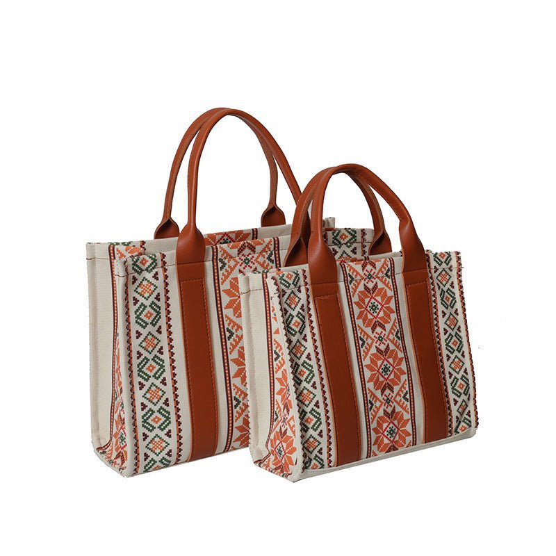 Large Capacity Totes Lady Bag Simple And Popular $45.50 Dana Fashion Color: Pattern Blue Size: Large Women's Bags Product information: Lining texture: PU Applicable scenario: Daily configuration Color: pattern Brown, pattern Blue, square blue Outer bag ty