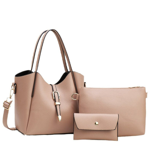 Large Capacity Totes Three-piece Portable Shoulder Bag $48.76 Dana Fashion Color: Apricot Women's Bags Product information: Lining texture: Polyester Applicable scenarios: Daily matching Color: black, red, apricot, khaki, khaki, pink, creamy-white Outer b