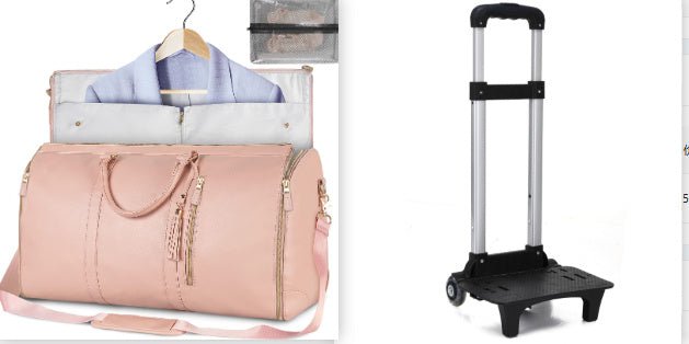 Large Capacity Travel Duffle Bag Women's Handbag Folding Suit Bag Waterproof Clothes Totes $89.00 Dana Fashion Color: A Pink set Women's Bags Overview: Unique design, stylish and beautiful. Good material, comfortable wear. A variety of colors, any choice.