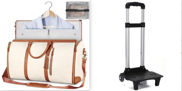 Large Capacity Travel Duffle Bag Women's Handbag Folding Suit Bag Waterproof Clothes Totes $110.00 Dana Fashion Color: Beige set Women's Bags Overview: Unique design, stylish and beautiful. Good material, comfortable wear. A variety of colors, any choice.