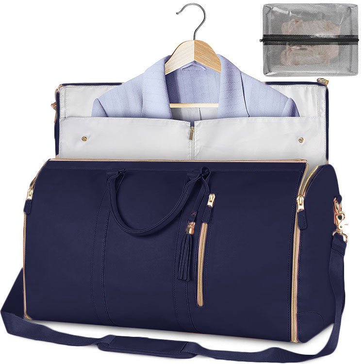 Large Capacity Travel Duffle Bag Women's Handbag Folding Suit Bag Waterproof Clothes Totes $89.00 Dana Fashion Color: Blue Women's Bags Overview: Unique design, stylish and beautiful. Good material, comfortable wear. A variety of colors, any choice. Produ
