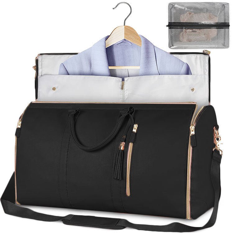 Large Capacity Travel Duffle Bag Women's Handbag Folding Suit Bag Waterproof Clothes Totes $89.00 Dana Fashion Color: A Black Women's Bags Overview: Unique design, stylish and beautiful. Good material, comfortable wear. A variety of colors, any choice. Pr