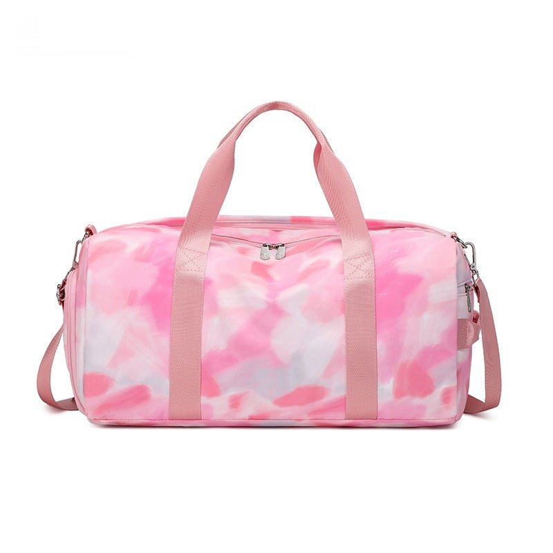 Large Capacity Waterproof Swimming Fitness Gymnastic Valise $50.50 Dana Fashion Color: Polyester Pink Graffiti Women's Bags Product information: Lining texture: Polyester Pattern: stripes Applicable scenario: leisure travel Function: dry wet separation Ma