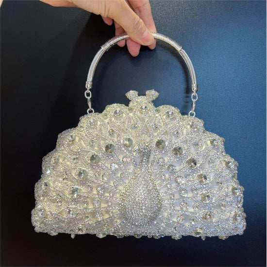 Large Peacock Diamond Every Night Bags Luxury $159.00 Dana Fashion Color: White Silver Women's Bags Product information: Lining texture: synthetic leather Applicable scenarios: Daily matching Color: gold green color, white silver, light gold, rose gold Ou