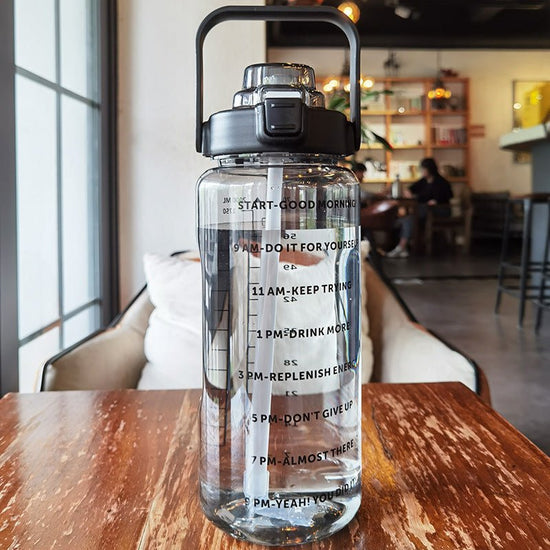 Large Plastic Cup Portable Water Bottle $45.50 Dana Fashion Color: Black Capacity size: 2000ML Dana's Kitchen Product infor mation: Product category: Large capacity water cup S tyle: Japanese Function: Environmental protection Structure: Single layer Patt