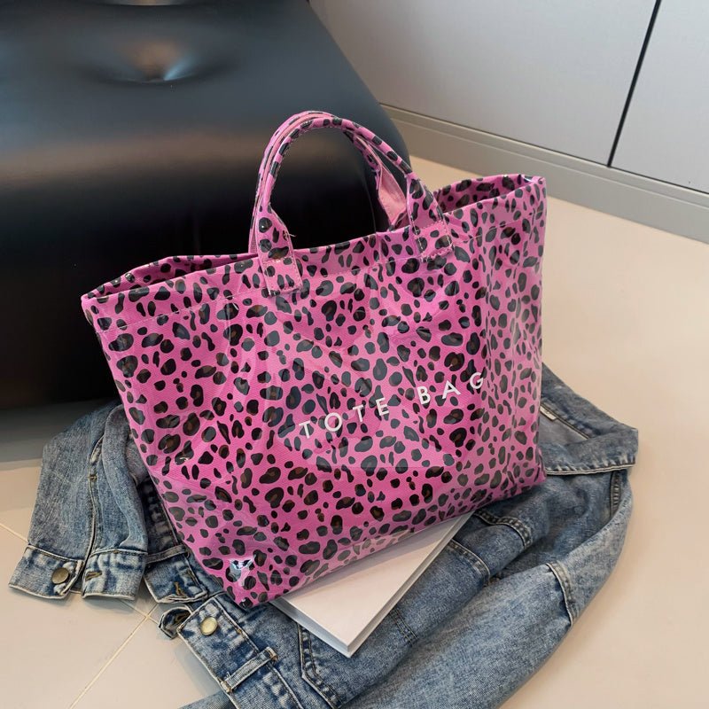 Larte Tote Leopard Handbag, Transparent PVC Beach Bag For Gym, Pool, And Travel With Inner Zipper Pocket $167.56 Dana Fashion Color: Pink Women's Bags