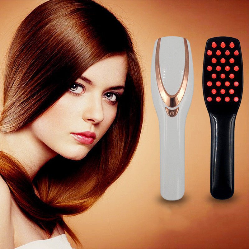 Laser Electric Portable Scalp Massage Comb $39.00 Dana Fashion Color: Black Model: USB Beauty Tools Specification: Product name: Light therapy massage comb Power supply mode: USB cable charging Product function: vibration, color light care Use time: 5-10