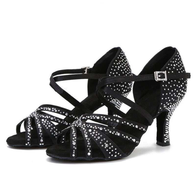 Latin Dance Performance Dancing Shoes Women $79.40 Dana Fashion Color: Purple Size: 34 Women's shoes Product information: Color: black, dark skin, purple Shoe Upper material: real silk, others Size: 34, 35, 36, 37, 38, 39, 40, 41, 42, 43 Sole material: su