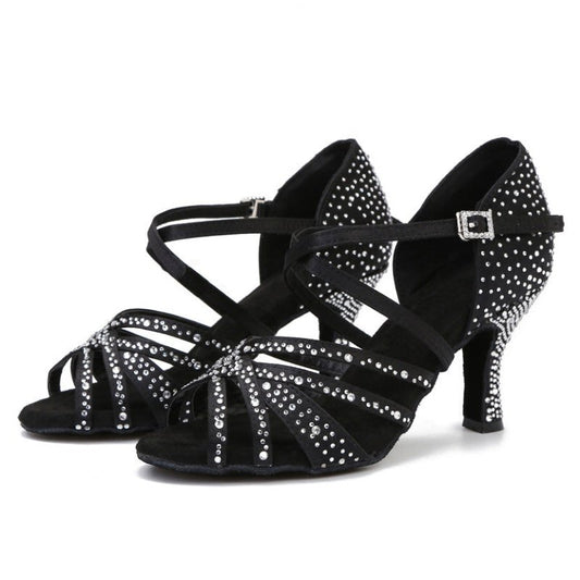 Latin Dance Performance Dancing Shoes Women $79.40 Dana Fashion Color: Purple Size: 34 Women's shoes Product information: Color: black, dark skin, purple Shoe Upper material: real silk, others Size: 34, 35, 36, 37, 38, 39, 40, 41, 42, 43 Sole material: su