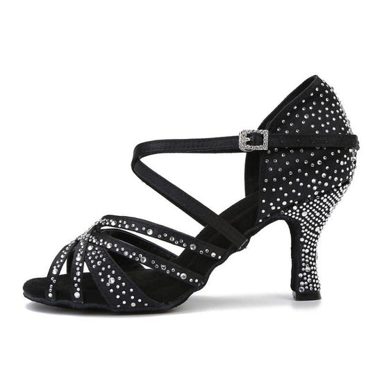 Latin Dance Performance Dancing Shoes Women $79.40 Dana Fashion Color: Purple Size: 34 Women's shoes Product information: Color: black, dark skin, purple Shoe Upper material: real silk, others Size: 34, 35, 36, 37, 38, 39, 40, 41, 42, 43 Sole material: su