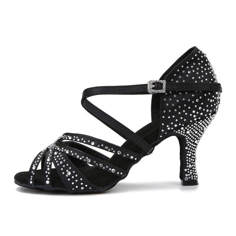 Latin Dance Performance Dancing Shoes Women $79.40 Dana Fashion Color: Purple Size: 34 Women's shoes Product information: Color: black, dark skin, purple Shoe Upper material: real silk, others Size: 34, 35, 36, 37, 38, 39, 40, 41, 42, 43 Sole material: su