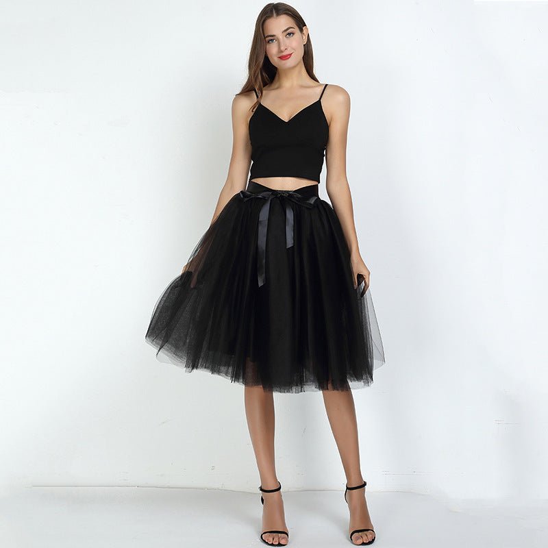 Layered Tutu Tulle Womens High Waist Skirts $49.90 Dana Fashion Color: Black Size: One size Women's clothing Product information: Craft: collage/splicing Fabric name: Mesh Main fabric composition: polyester fiber (polyester) The content of the main fabric