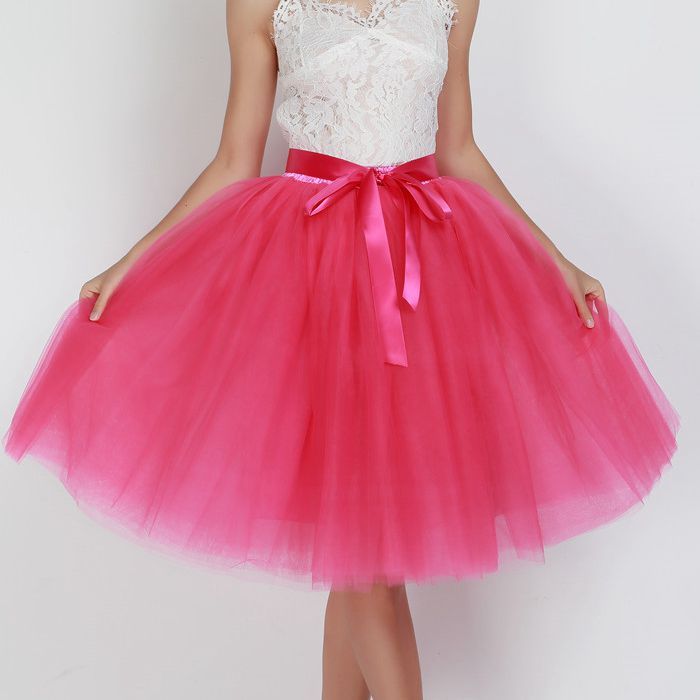 Layered Tutu Tulle Womens High Waist Skirts $49.90 Dana Fashion Color: Rose Red Size: One size Women's clothing Product information: Craft: collage/splicing Fabric name: Mesh Main fabric composition: polyester fiber (polyester) The content of the main fab