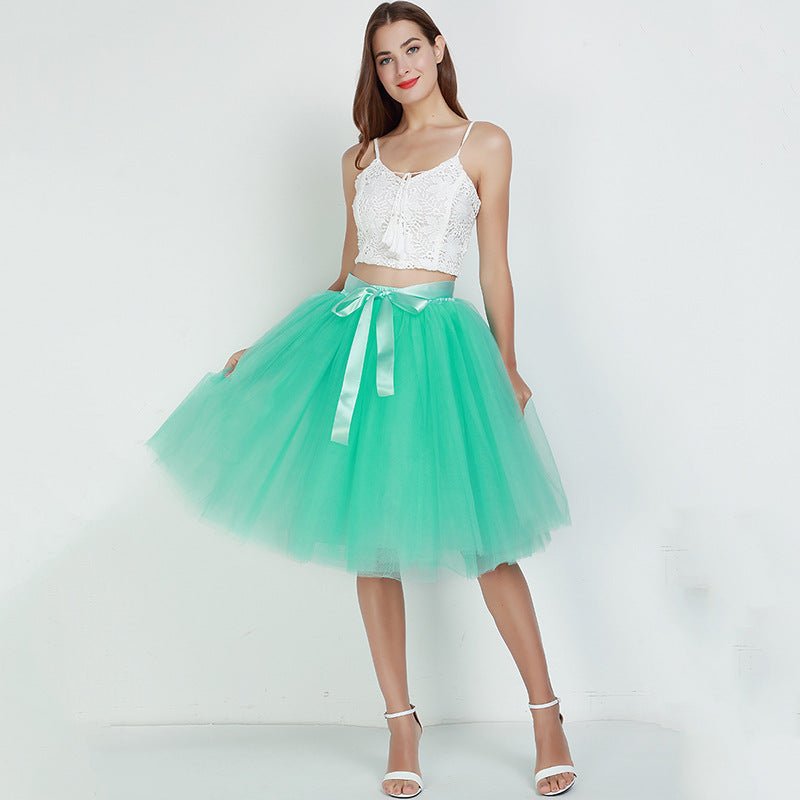 Layered Tutu Tulle Womens High Waist Skirts $49.90 Dana Fashion Color: Mint green Size: One size Women's clothing Product information: Craft: collage/splicing Fabric name: Mesh Main fabric composition: polyester fiber (polyester) The content of the main f