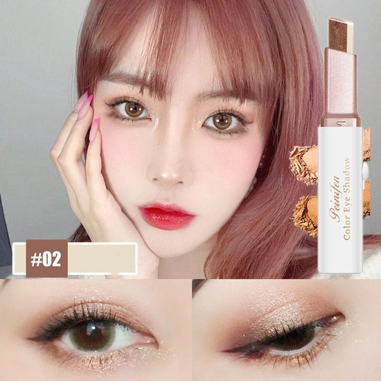 Lazy Eyeshadow Stick Stereo Gradient Shimmer Double Color Eye Shadow Pen Waterproof Easy To Wear Eyeshadow $10.27 Dana Fashion style: H makeup Overview: Use innovative diagonal cutting technology to achieve natural gradation. The texture is soft and delic