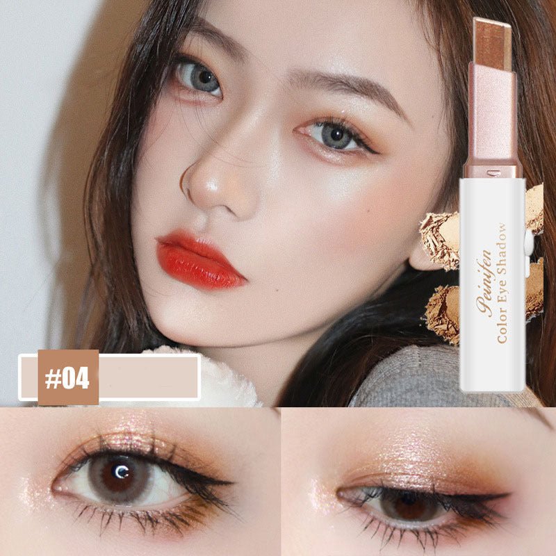 Lazy Eyeshadow Stick Stereo Gradient Shimmer Double Color Eye Shadow Pen Waterproof Easy To Wear Eyeshadow $10.27 Dana Fashion style: J makeup Overview: Use innovative diagonal cutting technology to achieve natural gradation. The texture is soft and delic
