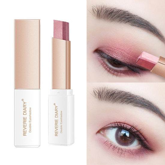 Lazy Eyeshadow Stick Stereo Gradient Shimmer Double Color Eye Shadow Pen Waterproof Easy To Wear Eyeshadow $10.11 Dana Fashion style: A makeup Overview: Use innovative diagonal cutting technology to achieve natural gradation. The texture is soft and delic