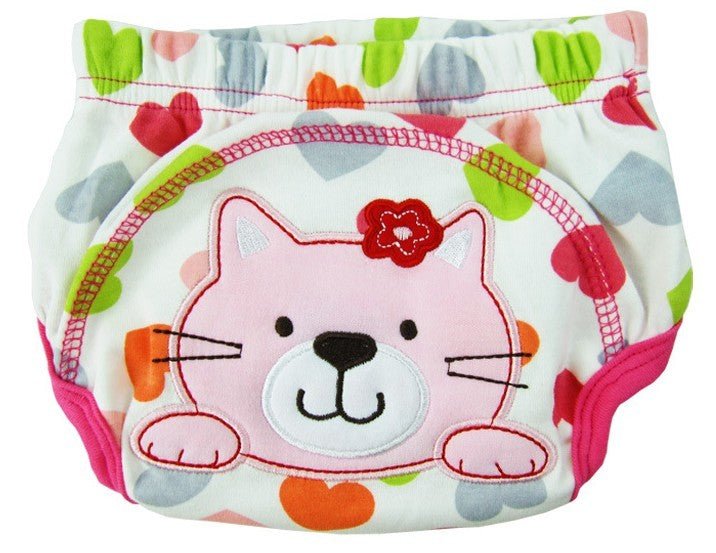 Learning pants $12.33 Dana Fashion Color: Cat Size: L Baby Clothing Learning pants Fabric:cotton Applicable age: Freshman 6 months 12 months 18 months 2 years old Suitable weight: 3kg-6kg 11kg-15kg 7KG-11KG Size: S M L size waistline Depth Hip circumferen