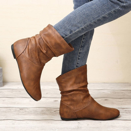 Leather Flat All-match Short Boots Women $45.99 Dana Fashion Color: Black Size: 36 Women's shoes ข้อมูลผลิตภัณฑ์: ลวดลาย: สีทึบ วัสดุซับใน: หนัง สี: น้ำตาลอ่อน (พื้นผิวหนัง) ความสูงส้น: ส้นแบน ความยาวถุงเท้า: ท่อต่ำ รูปร่างส้น: ส้นหนา ขนาด: 36,37,38,39,40
