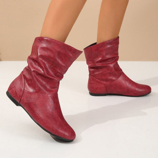 Leather Flat All-match Short Boots Women $45.99 Dana Fashion Color: Black Size: 36 Women's shoes ข้อมูลผลิตภัณฑ์: ลวดลาย: สีทึบ วัสดุซับใน: หนัง สี: น้ำตาลอ่อน (พื้นผิวหนัง) ความสูงส้น: ส้นแบน ความยาวถุงเท้า: ท่อต่ำ รูปร่างส้น: ส้นหนา ขนาด: 36,37,38,39,40