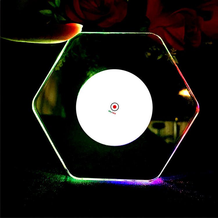 LED Glow Coaster Acrylic Crystal Emitting Luminous Bar Cocktail Mug Stand Light Coasters Flashing Base Tableware Decoration Pads $19.50 Dana Fashion Color: Hexagon Color Light Dana's Kitchen Overview: 1. Fast flashing, slow flashing, steady flashing, led