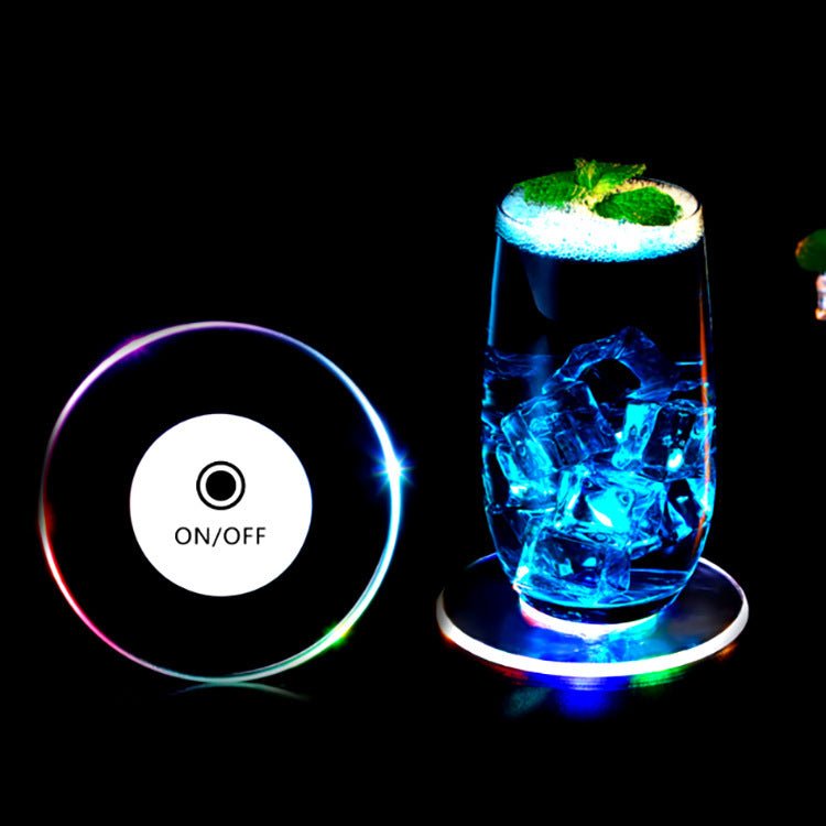 LED Glow Coaster Acrylic Crystal Emitting Luminous Bar Cocktail Mug Stand Light Coasters Flashing Base Tableware Decoration Pads $19.50 Dana Fashion Color: Flower Type IPL Dana's Kitchen Overview: 1. Fast flashing, slow flashing, steady flashing, led coas