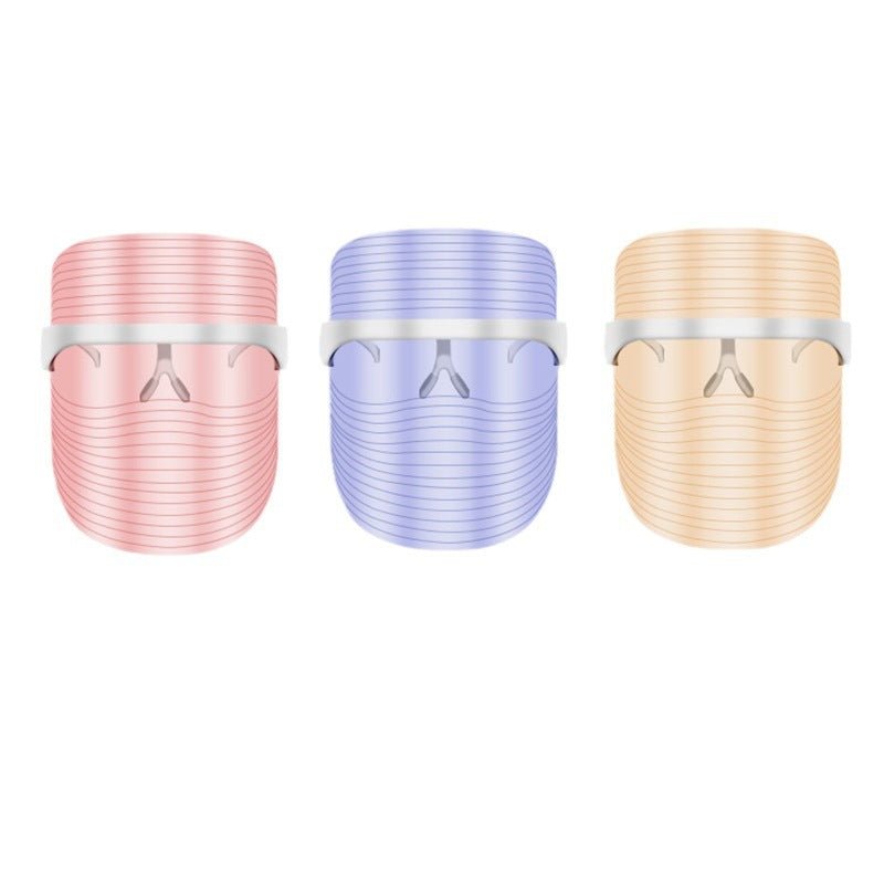 LED Three-color Beauty Mask Household Face Acne Removing Photon Skin Rejuvenation Skin Whitening And Spots Lightening Beauty Apparatus $145.50 Dana Fashion Color: SET1 Beauty Tools Product information: Applicable scenario: family Color: transparent Effica