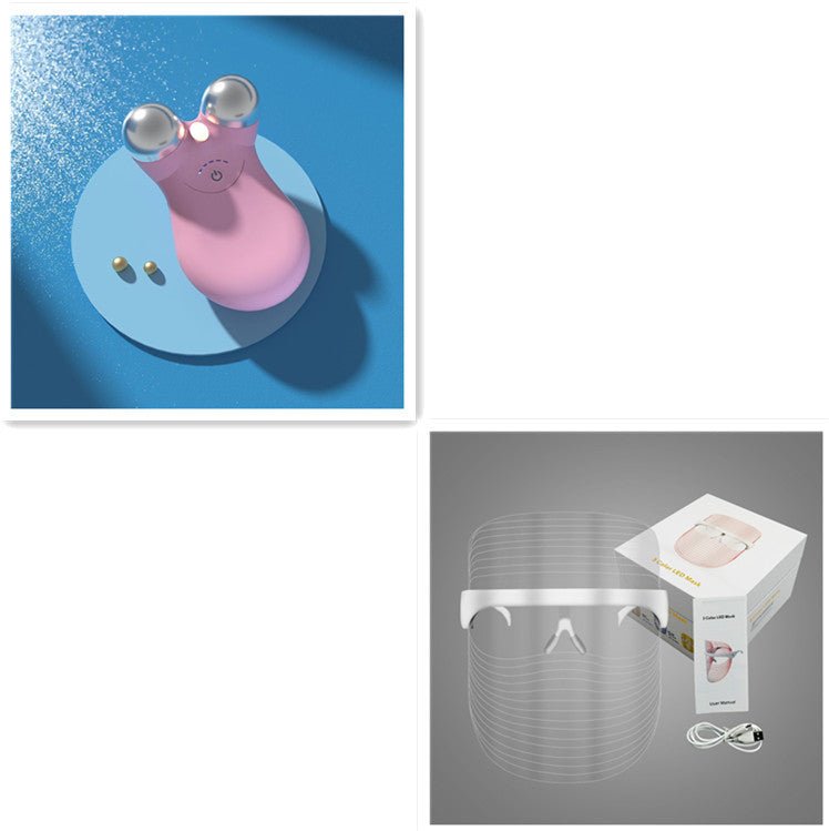 LED Three-color Beauty Mask Household Face Acne Removing Photon Skin Rejuvenation Skin Whitening And Spots Lightening Beauty Apparatus $145.50 Dana Fashion Color: Transparent Pink Beauty Tools Product information: Applicable scenario: family Color: transp
