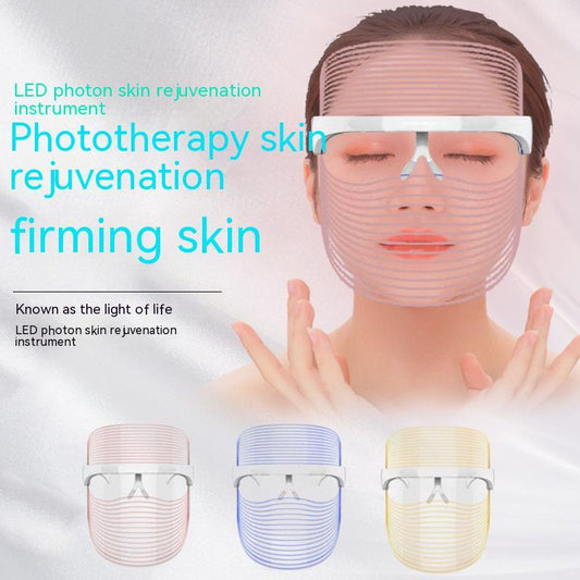 LED Three-color Beauty Mask Household Face Acne Removing Photon Skin Rejuvenation Skin Whitening And Spots Lightening Beauty Apparatus $145.50 Dana Fashion Color: SET1 Beauty Tools Product information: Applicable scenario: family Color: transparent Effica
